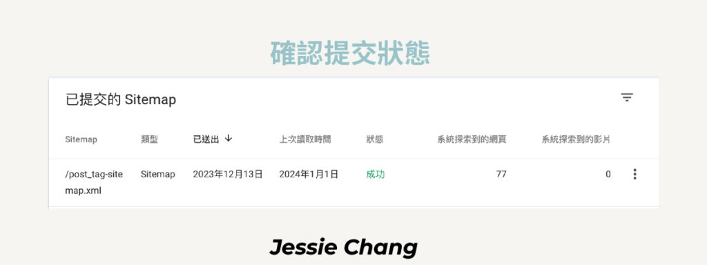 sitemap-google search console提交狀態