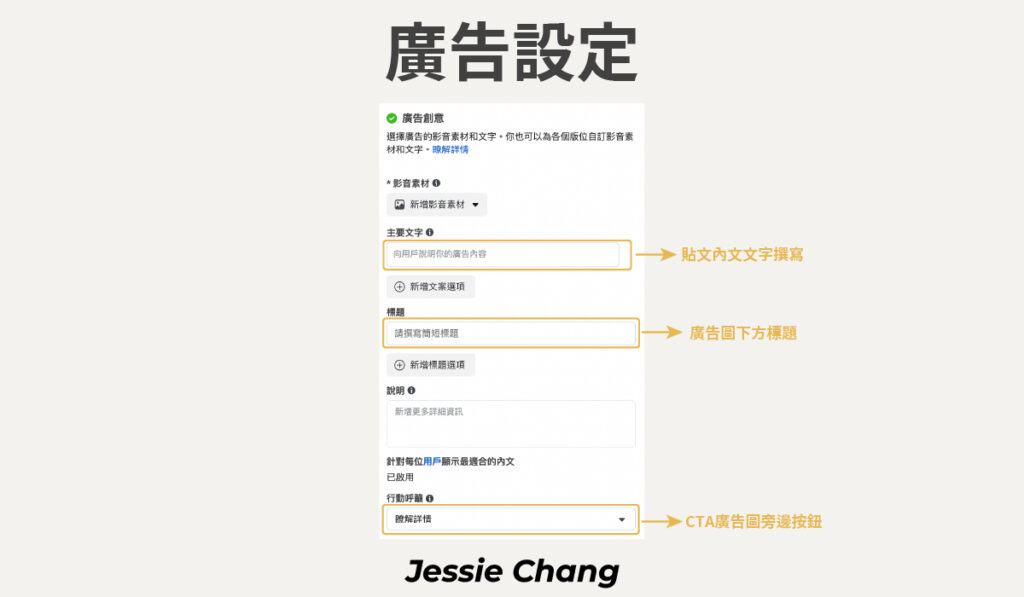 FB廣告－廣告管理員－廣告設定