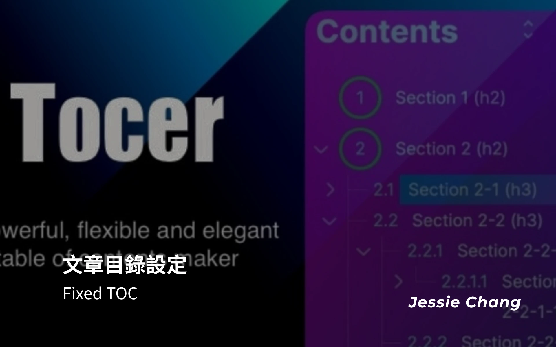 文章目錄設定Fixed TOC